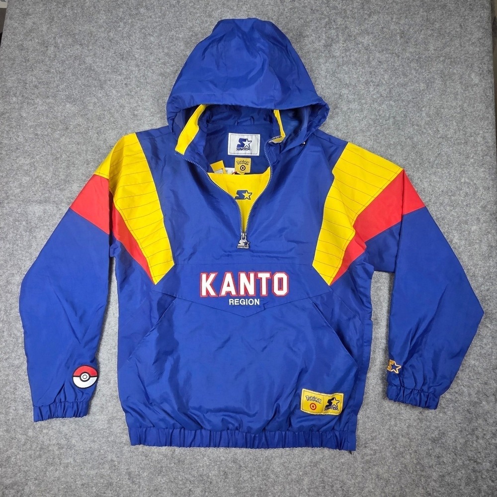 Pokémon Starter Pullover Jacket Windbreaker Anorak Royal Blue NWT XXLarge Unisex